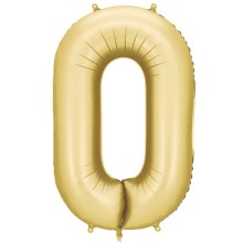 1 Ballon XXL - Zahl 0 - Gold