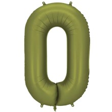 1 Ballon XXL - Zahl 0 - Olive