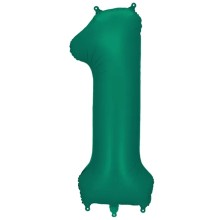 1 Ballon XXL - Zahl 1 - Bottle Green