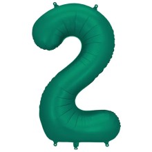 1 Ballon XXL - Zahl 2 - Bottle Green