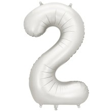 1 Ballon XXL - Zahl 2 - Silver