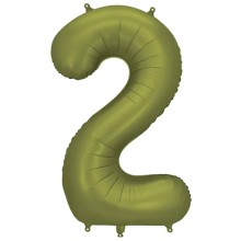 1 Ballon XXL - Zahl 2 - Olive
