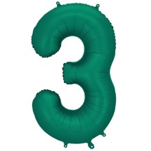 1 Ballon XXL - Zahl 3 - Bottle Green