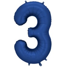 1 Ballon XXL - Zahl 3 - Navy Blue