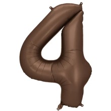 1 Ballon XXL - Zahl 4 - Mocha