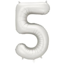 1 Ballon XXL - Zahl 5 - Silver