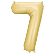 1 Ballon XXL - Zahl 7 - Gold