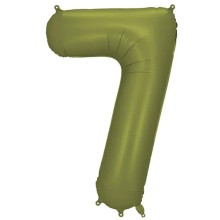 1 Ballon XXL - Zahl 7 - Olive