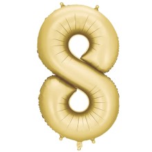 1 Ballon XXL - Zahl 8 - Gold