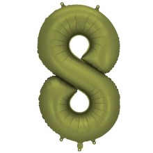 1 Ballon XXL - Zahl 8 - Olive