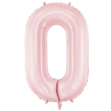 1 Ballon XXL - Zahl 0 - Light pink