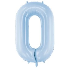 1 Ballon XXL - Zahl 0 - Himmelblau