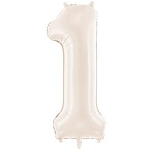 1 Ballon XXL - Zahl 1 - Light warm grey