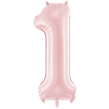 1 Ballon XXL - Zahl 1 - Light pink