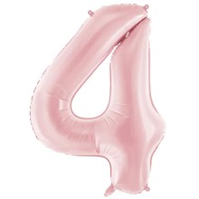 1 Ballon XXL - Zahl 4 - Light pink