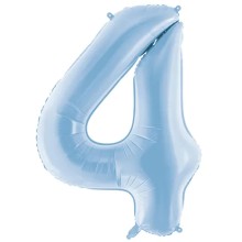 1 Ballon XXL - Zahl 4 - Himmelblau