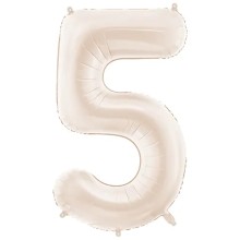 1 Ballon XXL - Zahl 5 - Light warm grey
