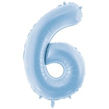 1 Ballon XXL - Zahl 6 - Himmelblau
