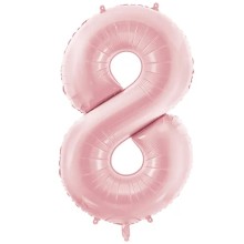 1 Ballon XXL - Zahl 8 - Light pink