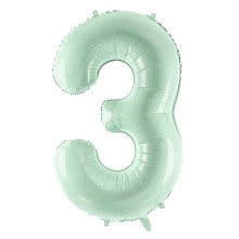 1 Balloon XL - Zahl 3 - Mintgrün