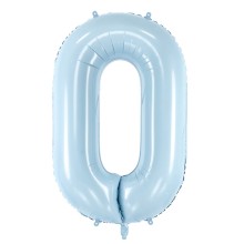 1 Balloon XL - Zahl 0 - Hellblau