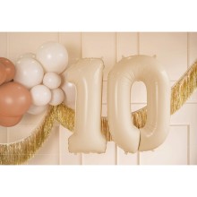 1 Balloon XL - Zahl 0 - Beige