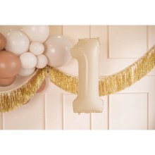 1 Balloon XL - Zahl 1 - Beige