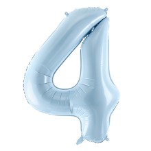 1 Balloon XL - Zahl 4 - Hellblau