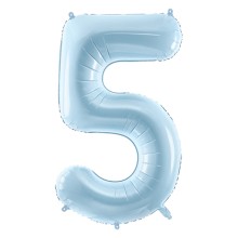 1 Balloon XL - Zahl 5 - Hellblau