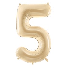1 Balloon XL - Zahl 5 - Beige