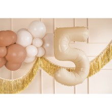 1 Balloon XL - Zahl 5 - Beige