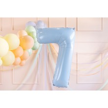 1 Balloon XL - Zahl 7 - Hellblau