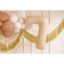 1 Balloon XL - Zahl 7 - Beige