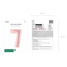1 Balloon XL - Zahl 7 - Rosa