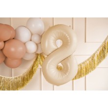 1 Balloon XL - Zahl 8 - Beige