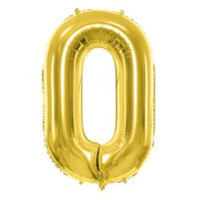 1 Balloon XL - Zahl 0 - Gold