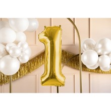 1 Balloon XL - Zahl 1 - Gold