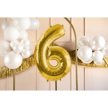 1 Balloon XL - Zahl 6 - Gold