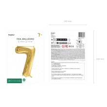 1 Balloon XL - Zahl 7 - Gold