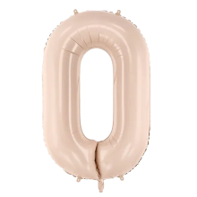 1 Balloon XL - Zahl 0 - Dunkelbeige