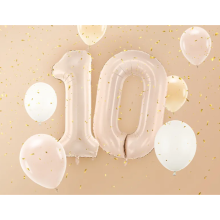 1 Balloon XL - Zahl 0 - Dunkelbeige