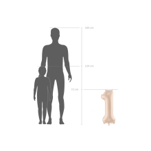 1 Balloon XL - Zahl 1 - Dunkelbeige