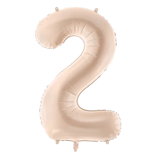 1 Balloon XL - Zahl 2 - Dunkelbeige
