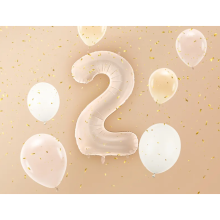1 Balloon XL - Zahl 2 - Dunkelbeige