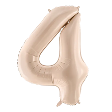1 Balloon XL - Zahl 4 - Dunkelbeige