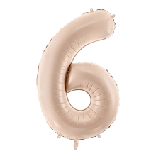1 Balloon XL - Zahl 6 - Dunkelbeige