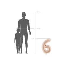 1 Balloon XL - Zahl 6 - Dunkelbeige