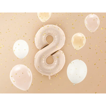 1 Balloon XL - Zahl 8 - Dunkelbeige