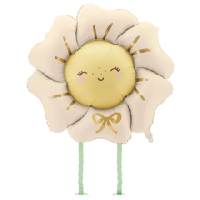 1 Laufender Ballon XXL - Blume - Hellbeige