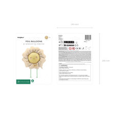 1 Laufender Ballon XXL - Blume - Hellbeige